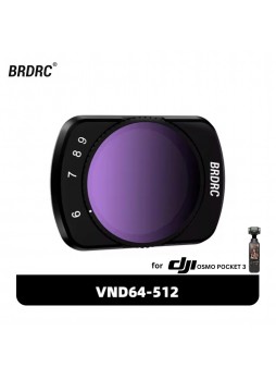 BRDRC VND Filters Kit for DJI Osmo Pocket 3 Adjustable Magnetic ND64-512 (6-9)